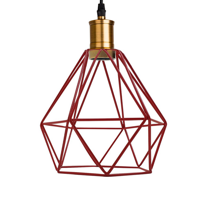 Industrial Retro style 3-Light Pendant lights Adjustable Cord with Diamond Metal Cages