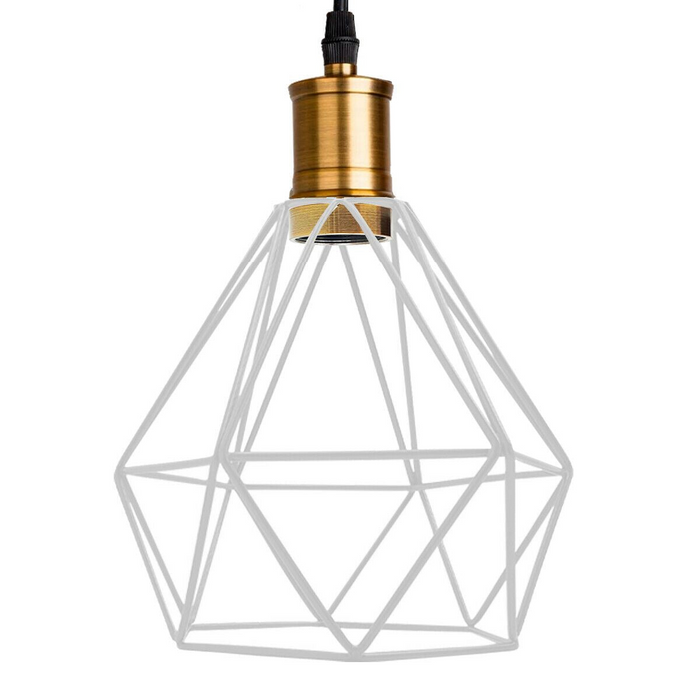 Industrial Retro style 3-Light Pendant lights Adjustable Cord with Diamond Metal Cages