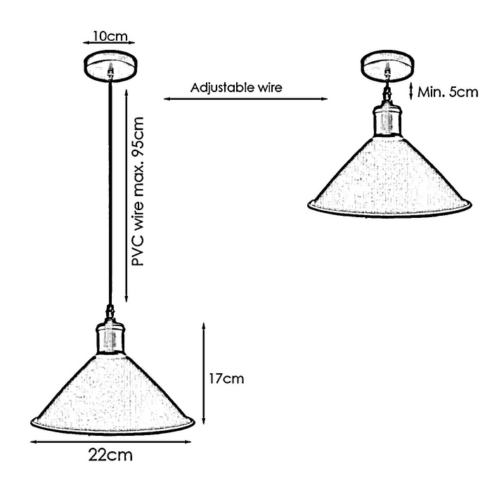 Rode hanglamp Industriële stijl Decoratieve plafondlamp