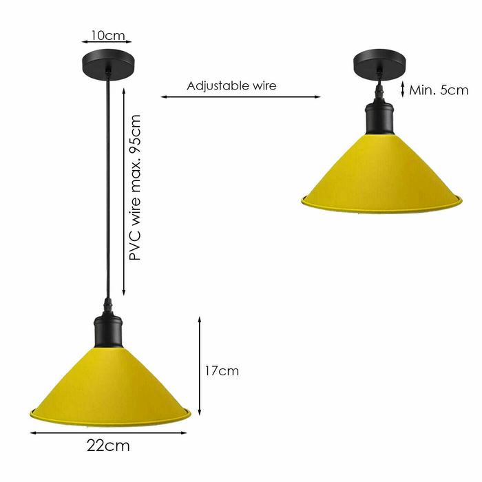 Yellow Pendant Lamp Industrial style Decorative Ceiling lamp