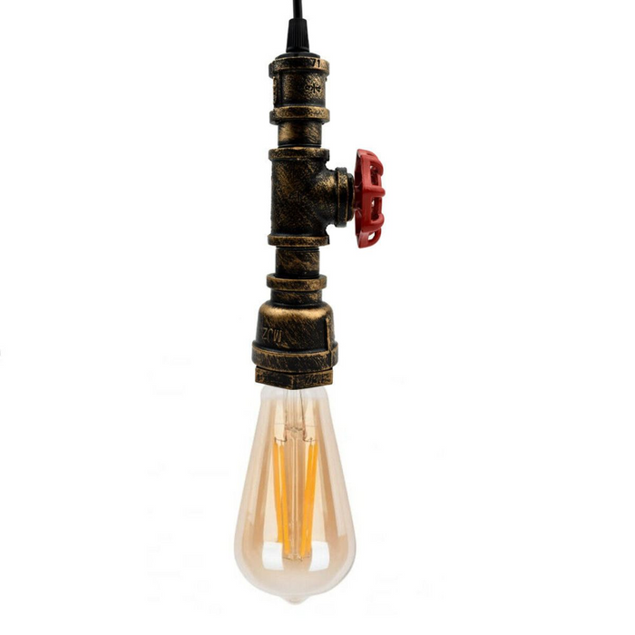 Geborsteld koperkleurige kroonluchter plafondlamp waterpijp E27 loft hanglamp met GRATIS lamp