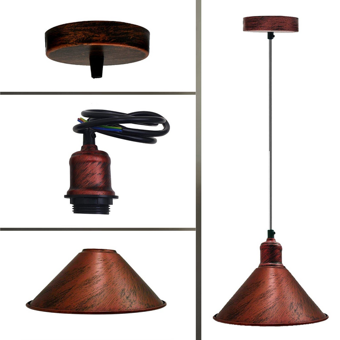 Industrial Retro Vintage Rustic Hanging Ceiling Brushed Lampshade