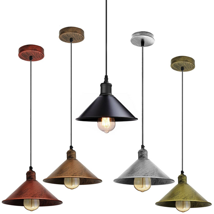 Industrial Retro Vintage Rustic Hanging Ceiling Brushed Lampshade