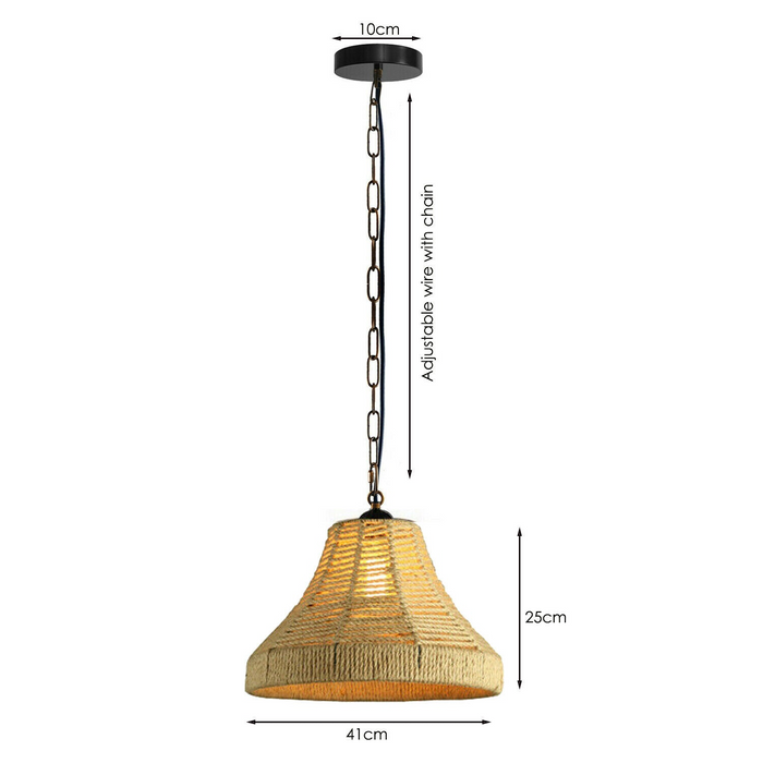 Industriële klokvormige plafondhanglamp henneptouw hanglamp E27 lampenkap