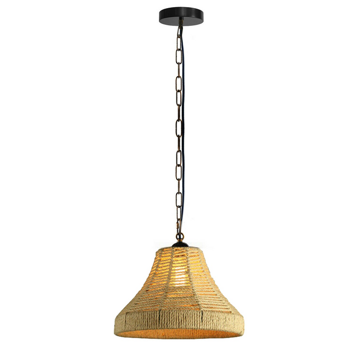 Industriële klokvormige plafondhanglamp henneptouw hanglamp E27 lampenkap