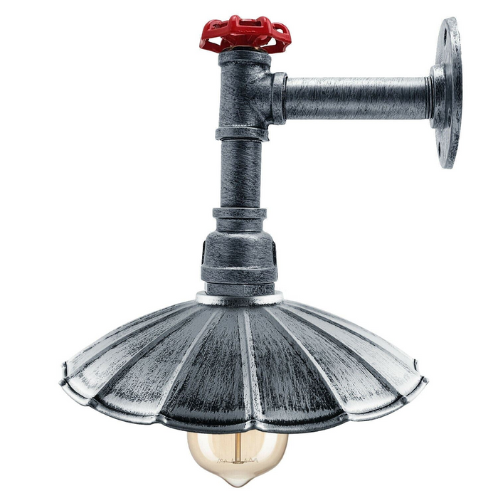 Vintage Retro Industriële Muur Pijp Verlichtingsarmaturen Binnen Schans Metalen Lamp Paraplu Vorm Schaduw voor Kelder, Slaapkamer, Thuiskantoor, Studeerkamer