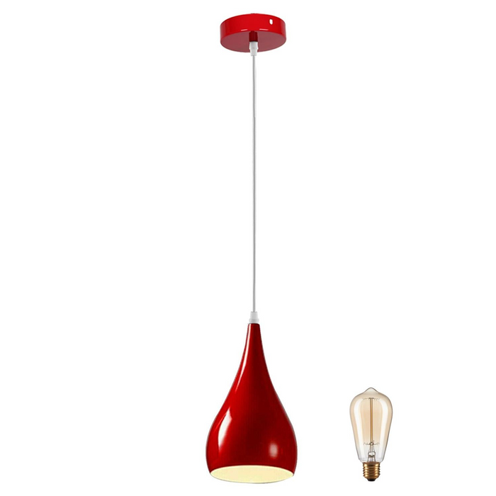 Moderne rode verlichting hanglamp metaal retro slaapkamer keuken moderne lichte stijl huis