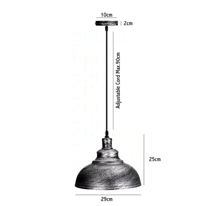 Zilveren plafondhanger retro lamp industriële loft kroonluchter