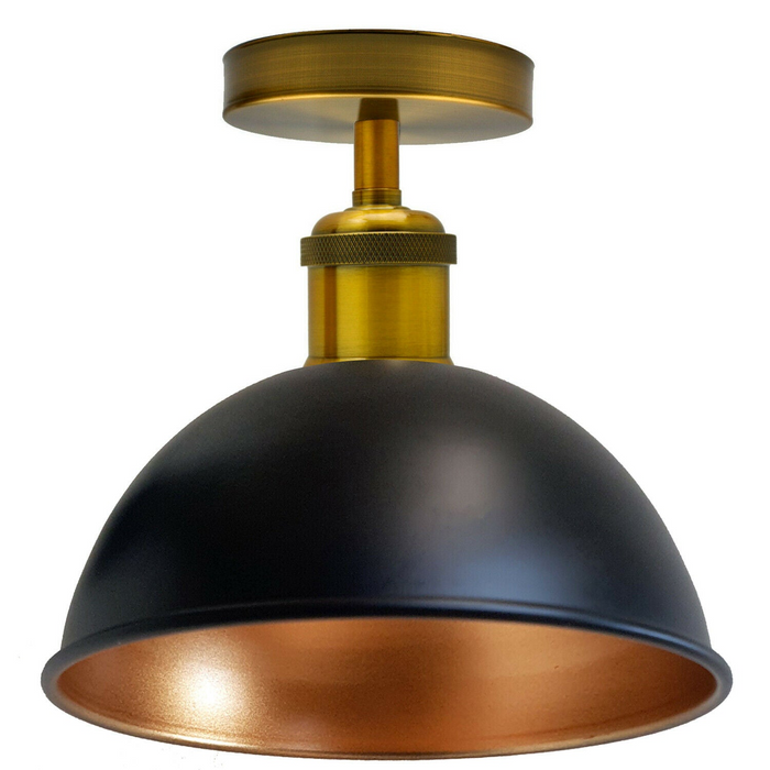 Zwart goud innerlijke vintage retro inbouw plafondlamp rustieke kleur metalen lampenkap
