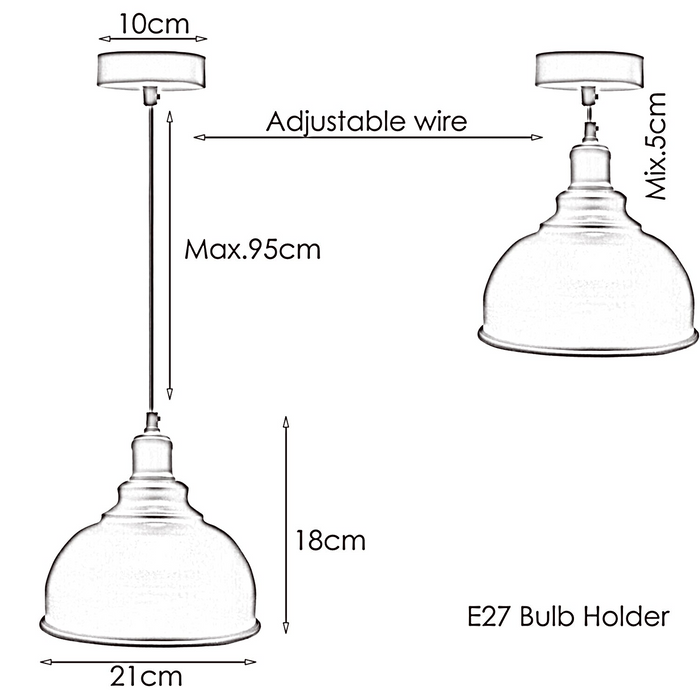 Geborsteld zilveren retro hangende lampenkap in metalen stijl