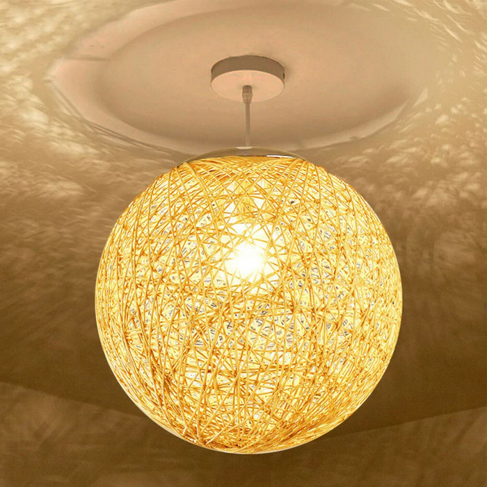 Moderne rieten rotan lampenkap plafond hanglamp hangende decoratielamp