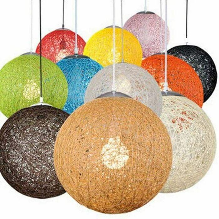 Moderne rieten rotan lampenkap plafond hanglamp hangende decoratielamp