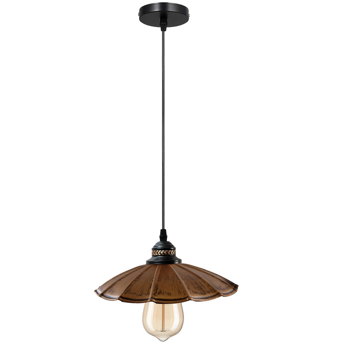 Wavy Shade Retro Style Metal Vintage Ceiling Pendant Lamp Light Modern Lighting Industrial Design
