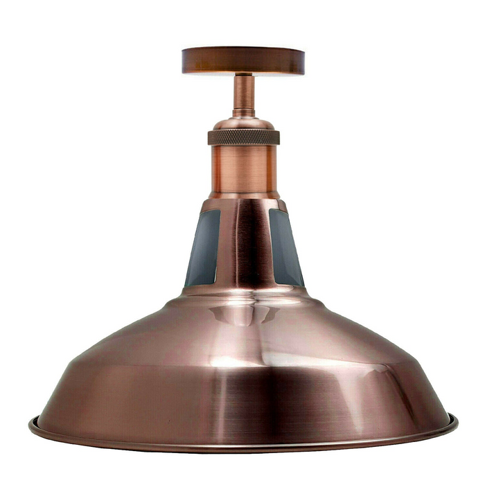 Modern Semi Flush Fittings Brushed Metal Lounge Ceiling light - Copper
