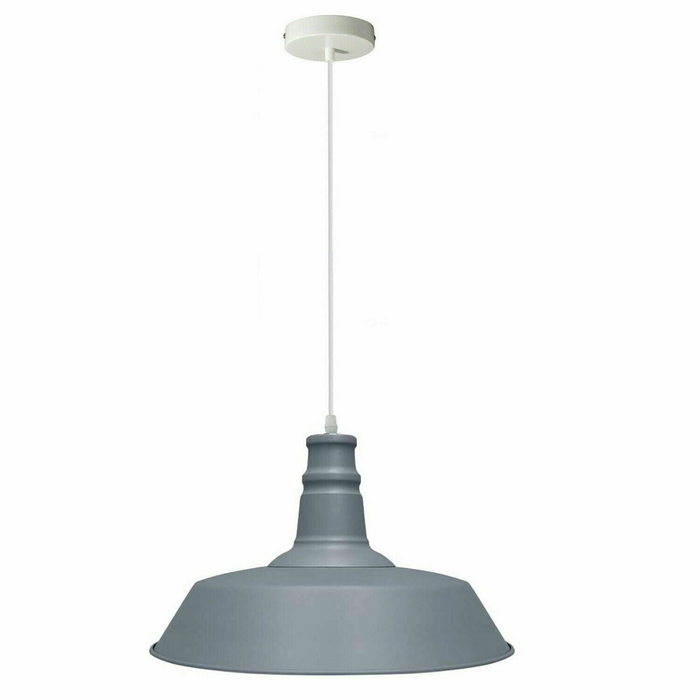 Grey Pendant Light Lampshade Ceiling Light Shade With Bulb