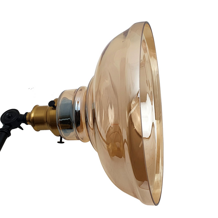 Retro-stijl verlichting Amber glazen kap Vintage industriële glazen loft wandlamp