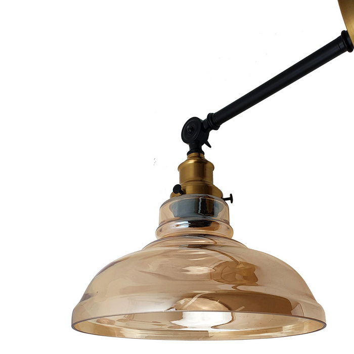 Retro Style Lighting Amber Glass Shade Vintage Industrial Glass Loft Wall Light