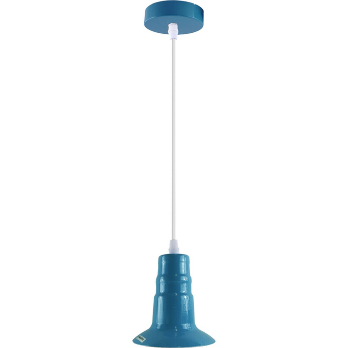 Blue Ceiling Light Fitting Industrial Pendant Lamp Bulb Holder