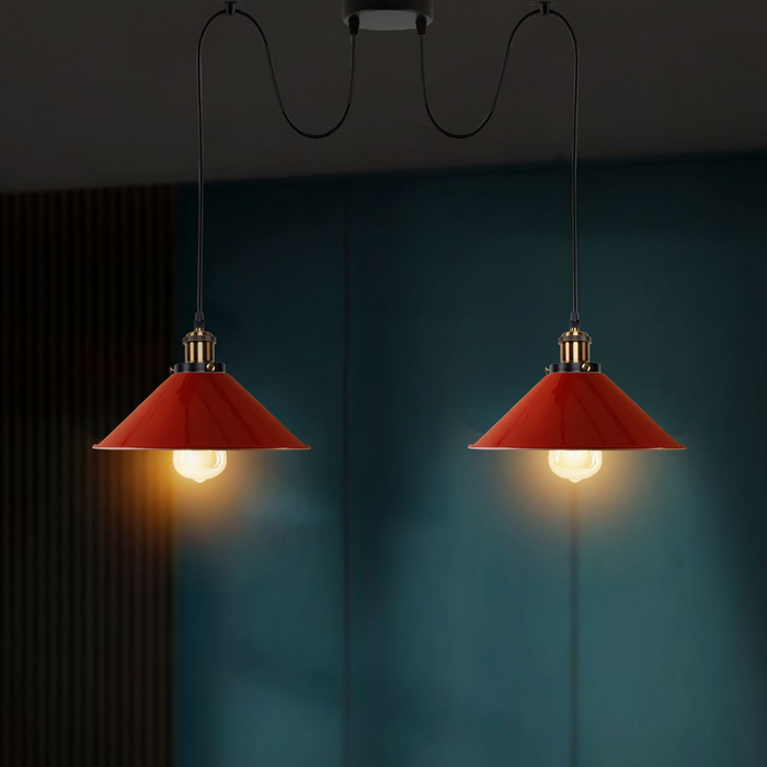 2-weg Retro Industriële plafondkabel E27 Hanglamp hanglamp
