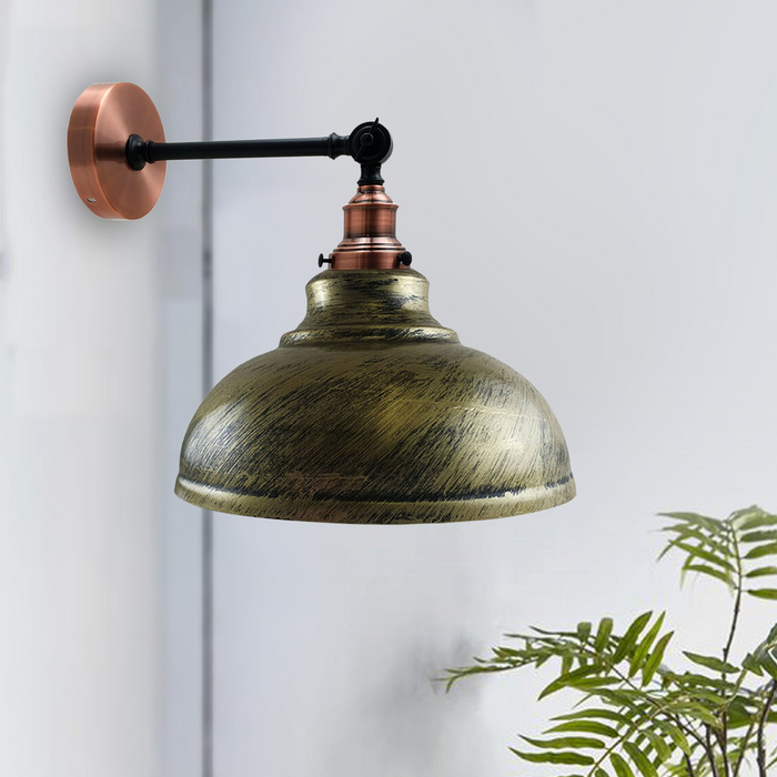 Brushed Brass Metal Curvy Brushed Industrial Wall Mounted Wall Lamp Light