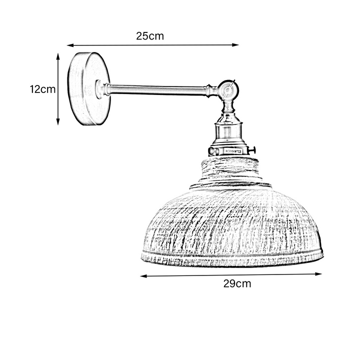 Geborsteld koperen metalen bochtige geborstelde industriële wandgemonteerde wandlamp