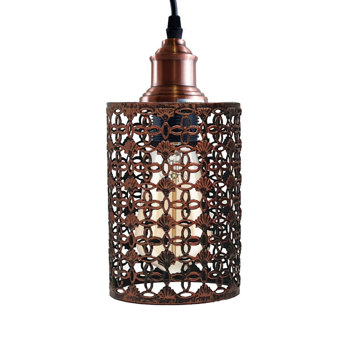 Vintage Modern Metal Cage Ceiling Lamp Shade Pendant Light With 95cm Adjustable Wire