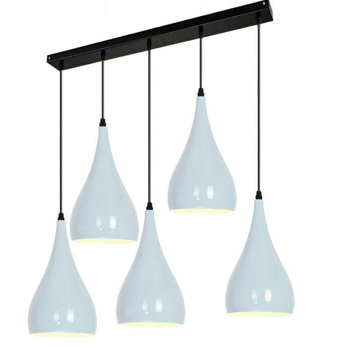 White 5 Outlet Ceiling Light Fixtures Black Hanging Pendant Lighting