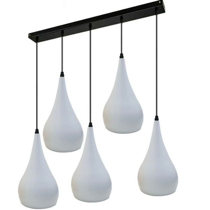 White 5 Outlet Ceiling Light Fixtures Black Hanging Pendant Lighting