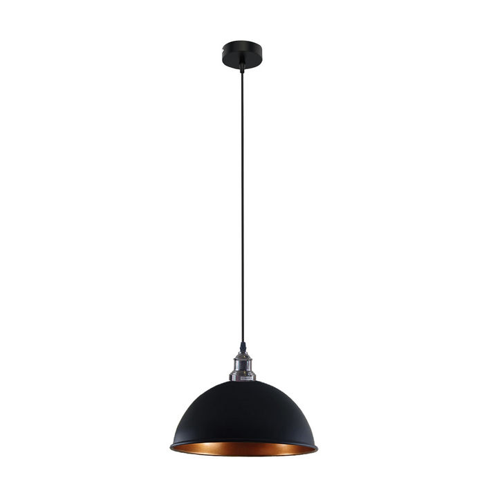 Retro Industrial Ceiling E27 Hanging Pendant Light Shade Black Gold Inner