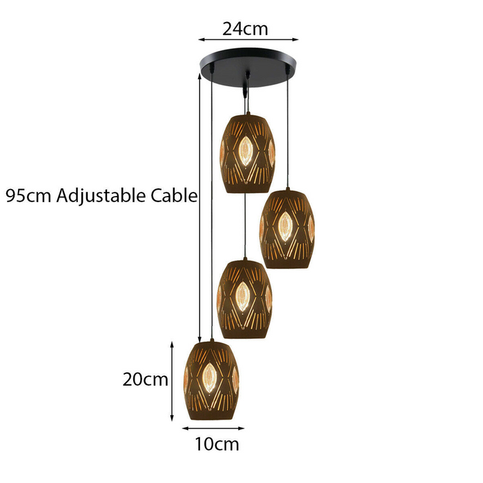 4-weg meerlagige plafondlamp, hangend oogbolontwerp, moderne fitting