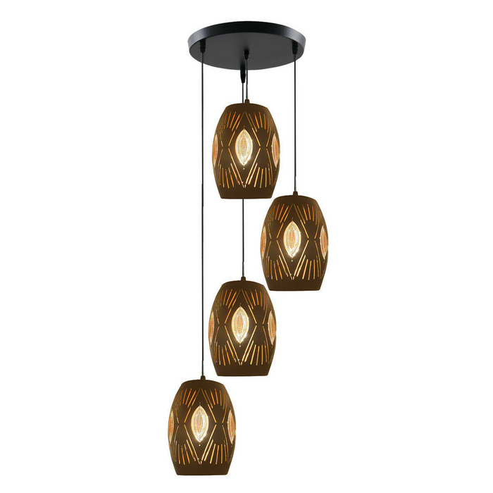 4 Way Multi Tier Ceiling Light Pendant Eyeball Design Shades Modern Fitting