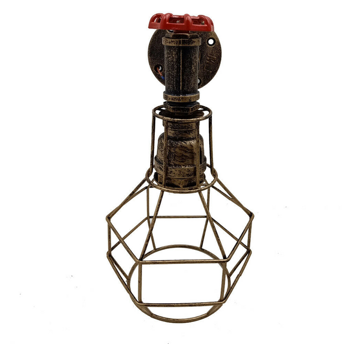 Brushed Copper Modern Industrial Retro Vintage Style Pipe Cage Wall Light Wall Lamp Fixture