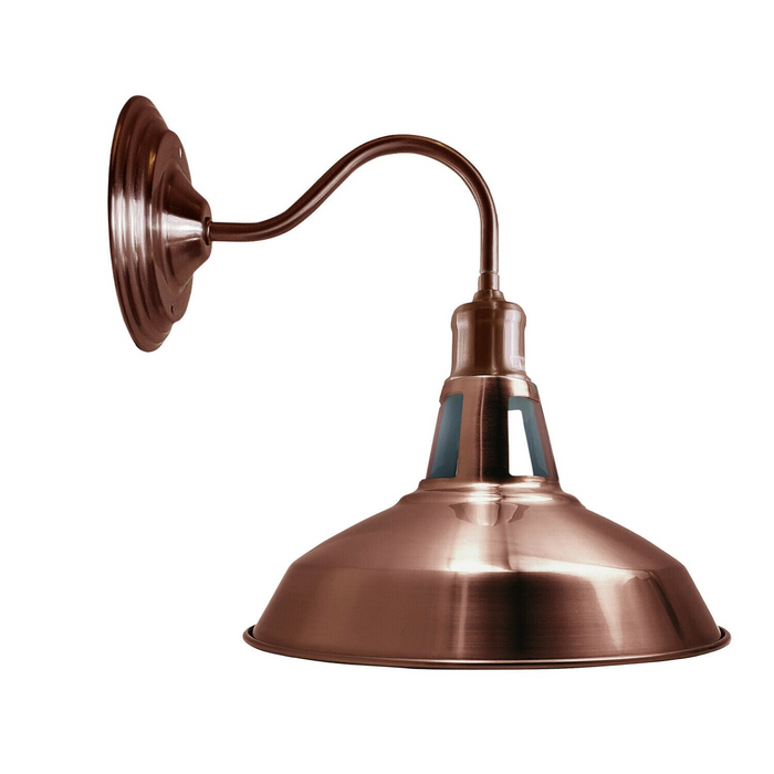 Copper Wall Light 30 cm Barn Slotted Shade Modern Style High Polished Wall Sconce