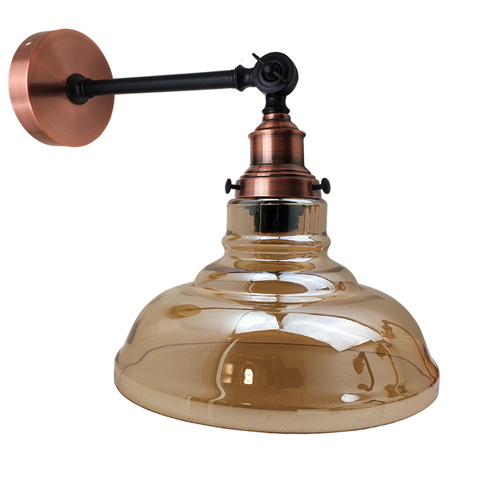 Glazen wandlamp Retro Loft-stijl Verlichting Amber Glazen Kap Vintage Industrieel