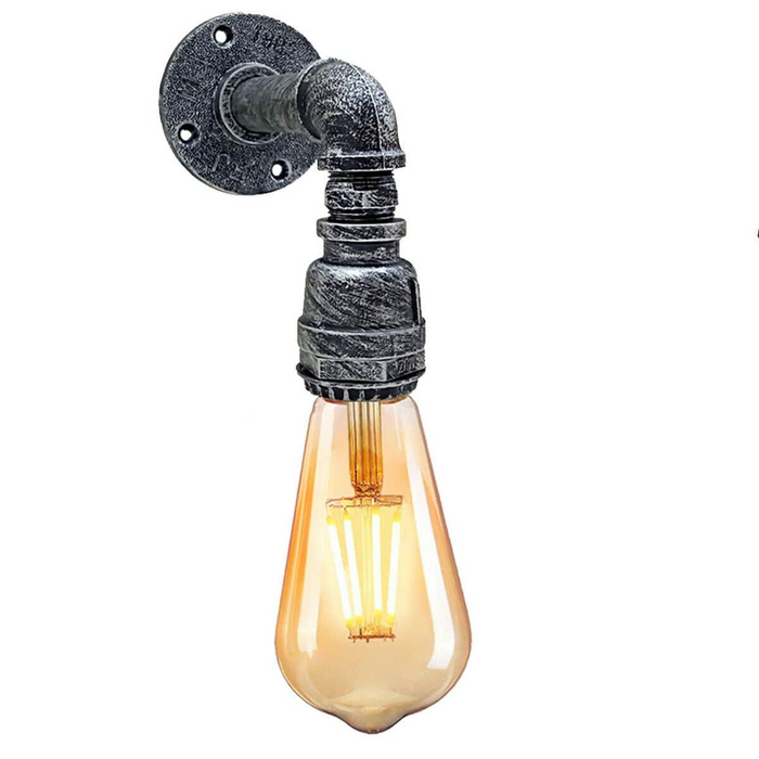 Geborsteld zilver antiek retro industrieel pijpverlichting schans waterpijp wandlamp stoompunk