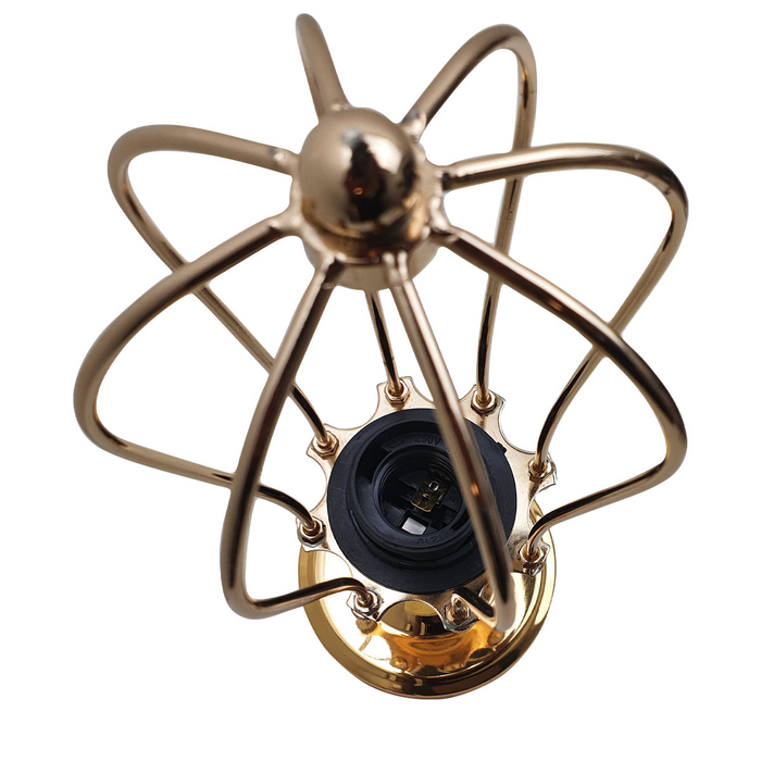 Modern Industrial French Gold Flex Arm Retro Light Cage Ceiling Fixtures E27