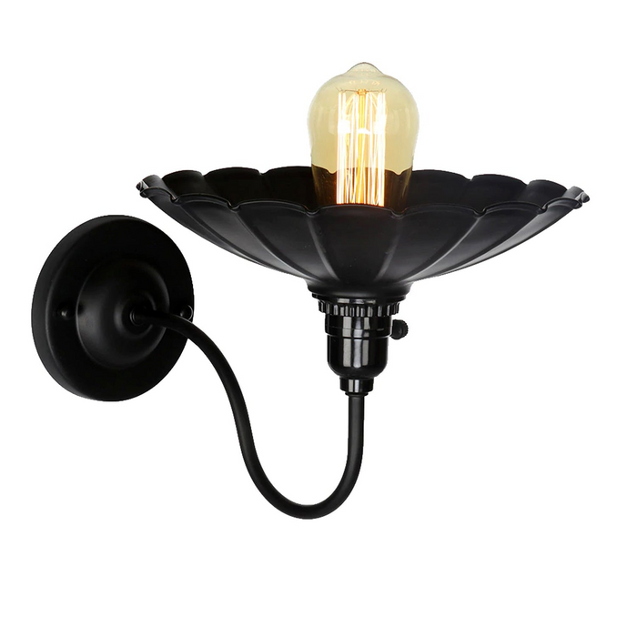 Black Retro Vintage Industrial Wall Mounted Light Rustic Sconce Lamp Fixture
