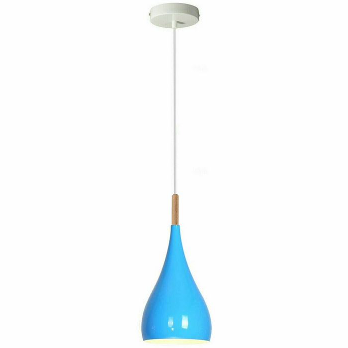 Blue colour Retro Style Metal Ceiling Hanging Pendant Light Shade Modern Design