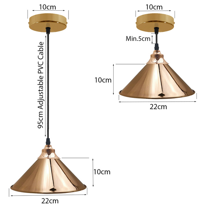 French Gold Pendant Lights Gold Ceiling Lights Metal Industrial Light Shade