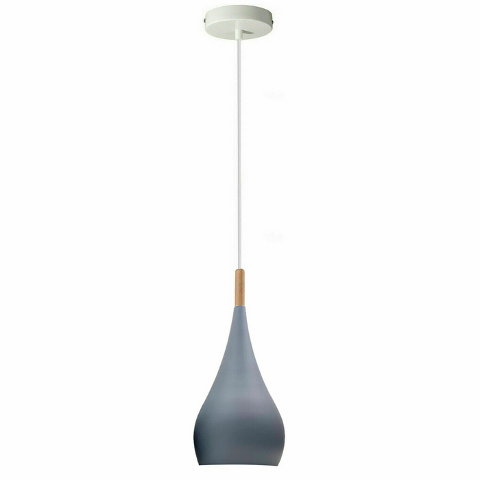 Grijze kleur retro stijl metalen plafond hangende hanglamp schaduw modern design