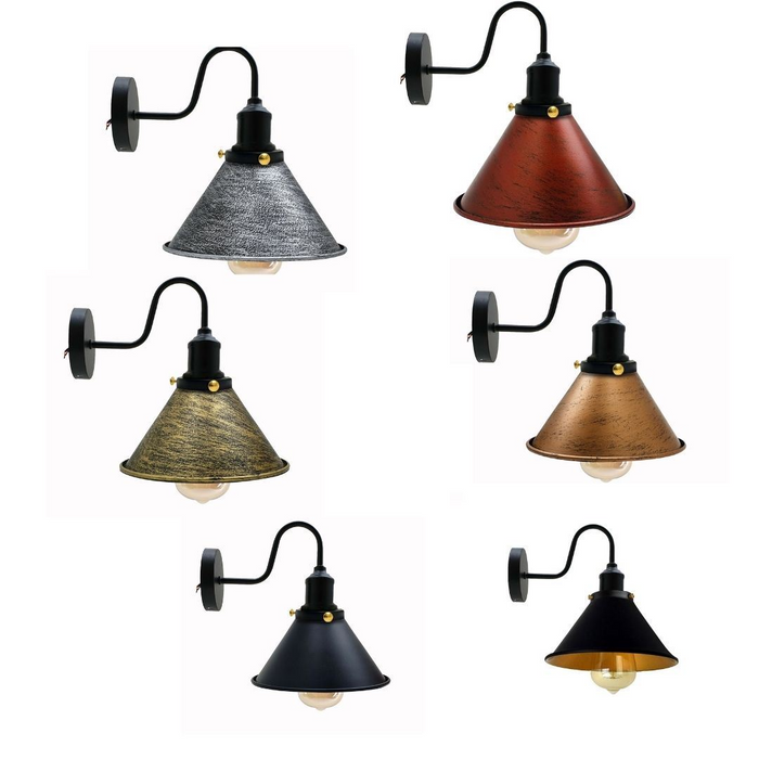 Industrial Metal Wall Light Fitting Vintage Cone shape Wall Sconce