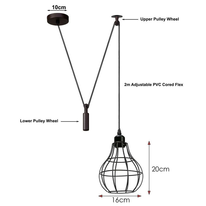 Metal Ceiling Light Hanging Pendant Lamp Retro Industrial Vintage Light