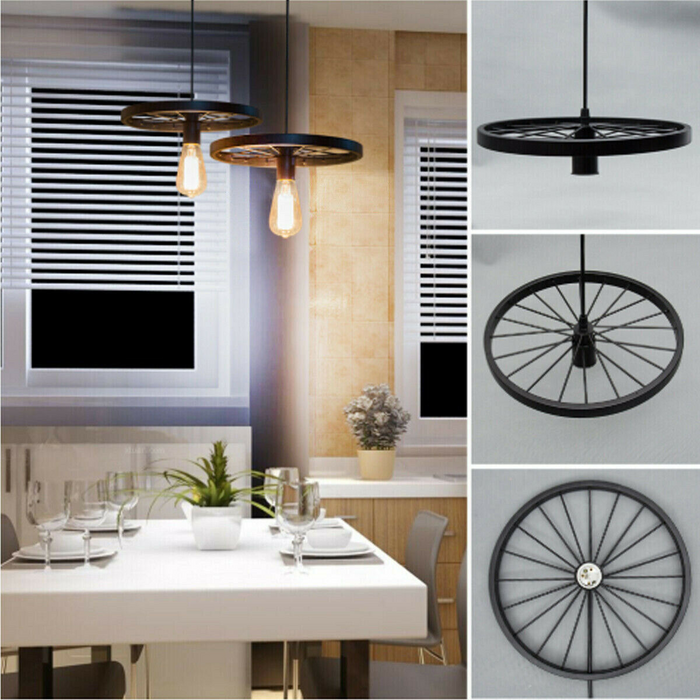 Modern Industrial Retro Pendant Lamp Ceiling Light Wheel Light for Bedroom cafe