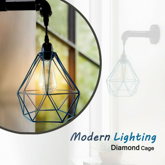 Moderne vintage industriële schans retro pijplamp wandlamp diamantstijl kooi