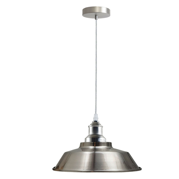 Pendant Lighting Metal Industrial Vintage Hanging Ceiling, Satin Nickel, for Kitchen Home Lighting