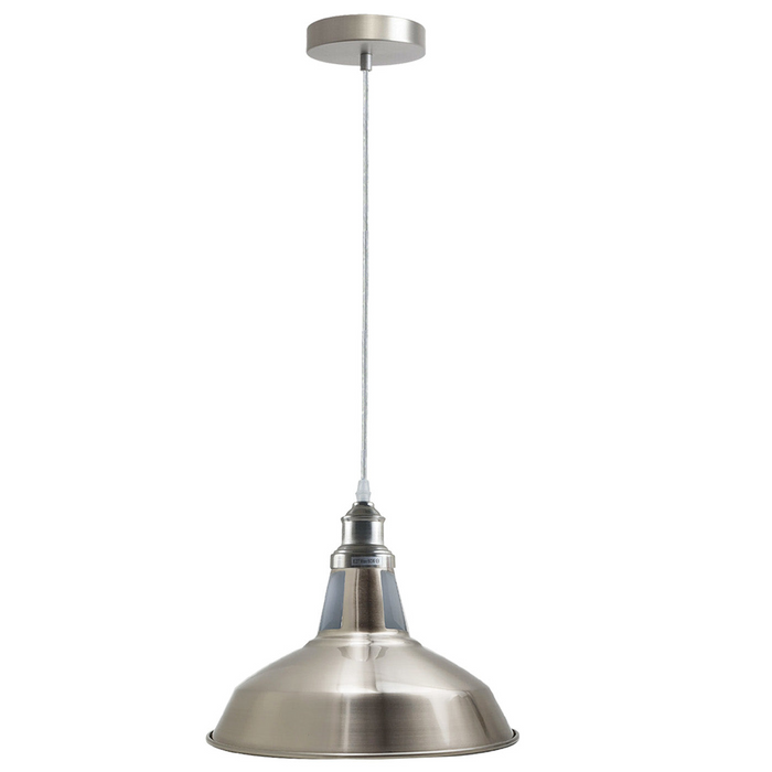 Pendant Lighting Metal Industrial Vintage Hanging Ceiling, Satin Nickel, for Kitchen Home Lighting