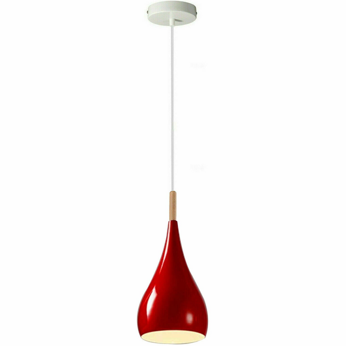 Red colour Retro Style Metal Ceiling Hanging Pendant Light Shade Modern Design