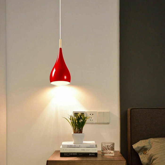 Rode kleur retro stijl metalen plafond hangende hanglamp schaduw modern design