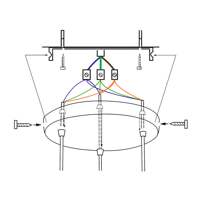 Satijnnikkel 3-koppige hanger van gevlochten stof Flex-lamphouderfitting