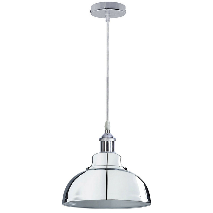 Vintage moderne metalen plafondhanglamp, chroom hanglamp met verstelbare draad van 95 cm